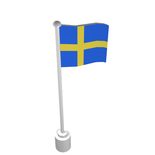 Lego Flag on Flagpole with Sweden Print