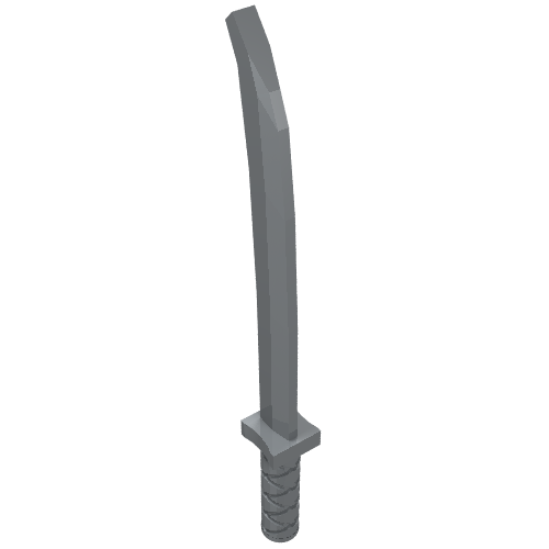 Lego Weapon Sword / Katana / Shamshir with Uncapped Pommel [Square Guard] / Pearl Light Gray