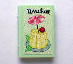 Lego Minifigure, Utensil Book 2 x 3 with Dessert and Umbrella Pattern (Stickers) - Set 3116