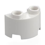 Lego Brick Round, Half 1 x 2 / White