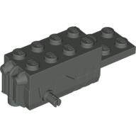 Lego Motor Pullback 2 x 6 x 1 2/3 Type 2 [Fast] Black Base, White Axle / Dark Gray