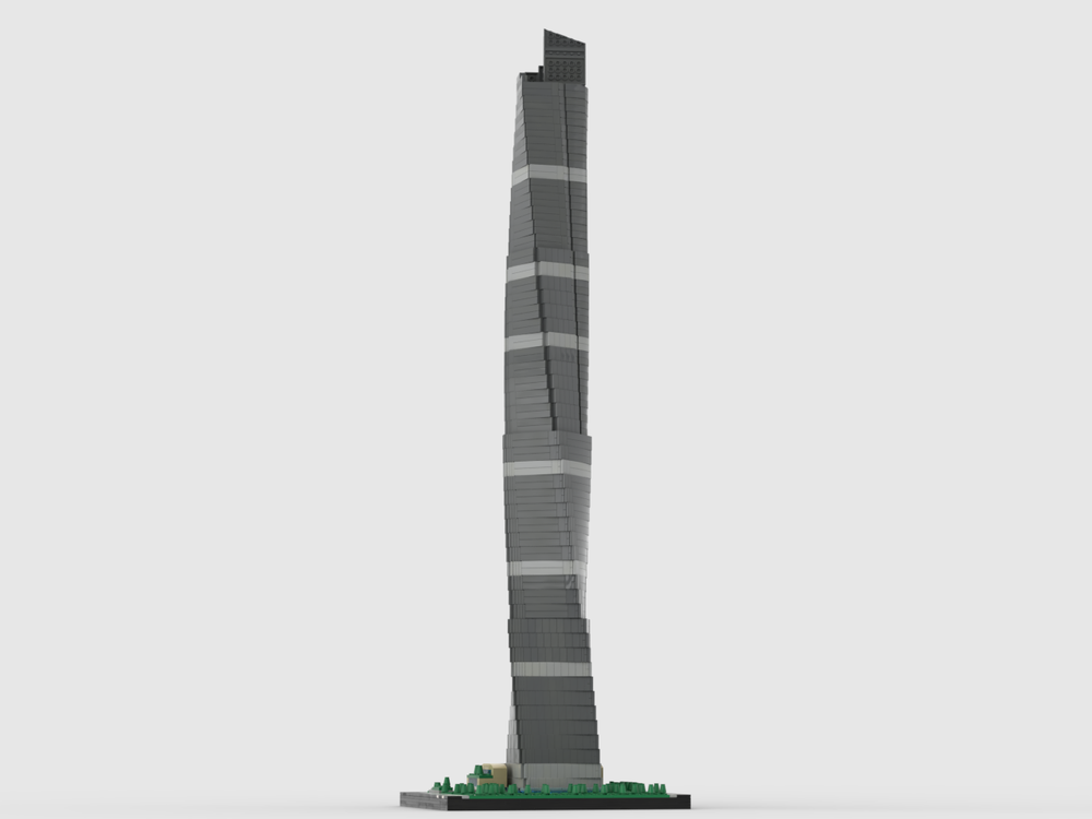 Lego Shanghai Tower VER 2 at 1/650th scale