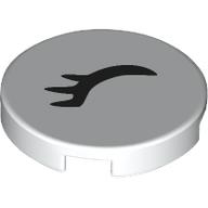 Lego Tile Round 2 x 2 with Black Closed Eye, Eyelashes, Right Print