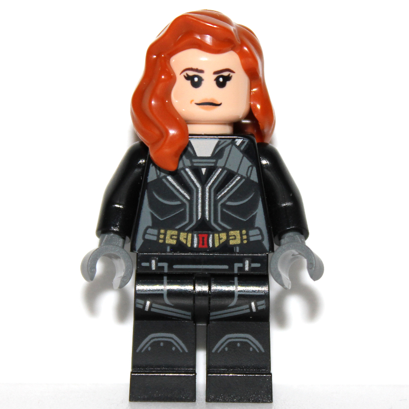 Lego Black Widow, Black Jumpsuit, Gold Belt