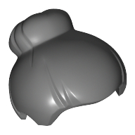 Lego Hair Top Knot Bun [Plain] / Dark Bluish Gray