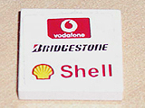 Lego Tile 2 x 2 with Vodafone, Bridgestone and Shell Logos Pattern (Sticker) - Sets 8362 / 8375