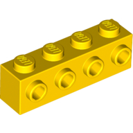 Lego Brick Special 1 x 4 with 4 Studs on One Side / Yellow