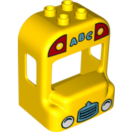 Lego Duplo Bus Front with Headlights, Grille and 'ABC' Print