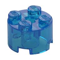 Lego Brick Round 2 x 2 with Axle Hole / Trans-Dark Blue