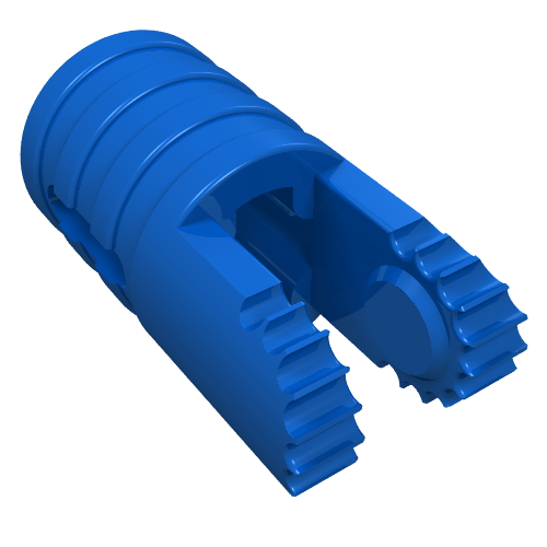 Lego Hinge Cylinder 1 x 2 Locking with 2 Click Fingers and Axle Hole, 9 Teeth / Blue
