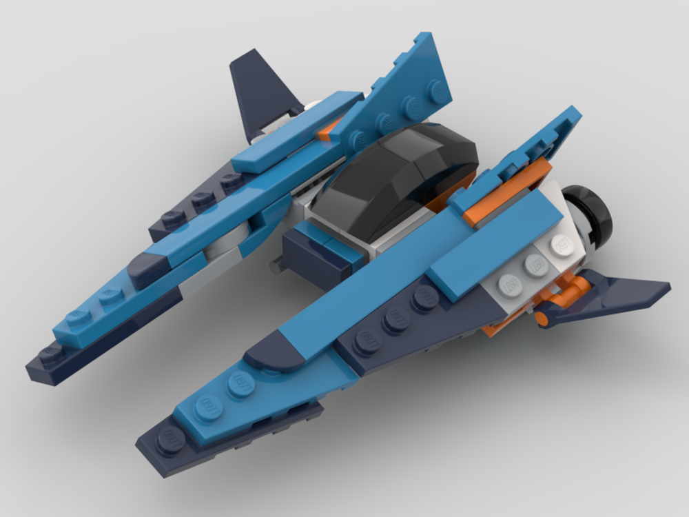 Lego Star Wars Jedi Interceptor inspired Spaceship (blue)
