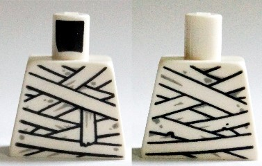 Lego Torso Mummy Wrappings with Light Bluish Gray Splotches Pattern / White