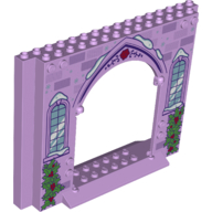 Lego Panel 4 x 16 x 10 with Gate with Stones, Windows, Snow, and Holly Bushes Print