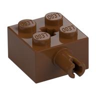 Lego Brick Special 2 x 2 with Pin and Axle Hole / Reddish Brown