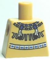 Lego Torso Western Indians Necklace and Fringe Pattern / Tan