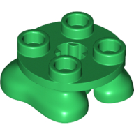 Lego Feet, 2 x 2 x 2/3 with 4 Studs on Top / Green