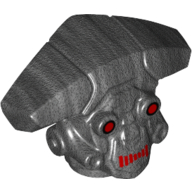 Lego Minifig Head Special, Droid with Red Eyes and Mouth Print (M-OC Hunter Droid) / Pearl Titanium