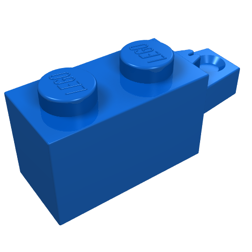 Lego Hinge Brick 1 x 2 Locking with 1 Finger Horizontal End / Blue