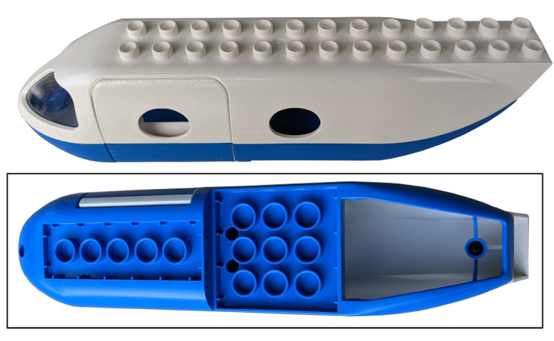 Lego Duplo Airplane Jetliner Fuselage with Blue Base / White