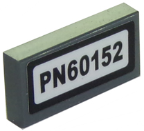 Lego Tile 1 x 2 with 'PN60152' Pattern (Sticker) - Set 60152 / Dark Bluish Gray