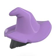 Lego Hair and Hat, Floppy Witch Hat with Dark Bluish Gray Hair Print / Medium Lavender