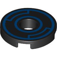 Lego Tile Round 2 x 2 with Hole with Blue Circles Print