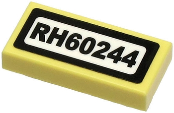 Lego Tile 1 x 2 with 'RH60244' Pattern (Sticker) - Set 60244