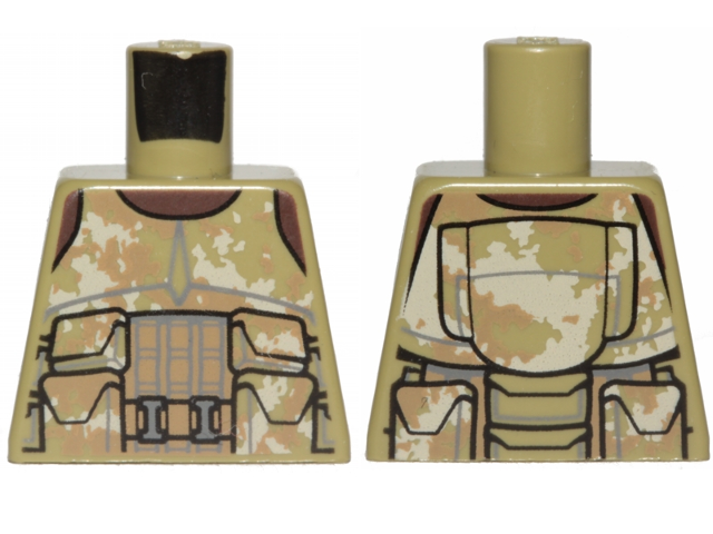 Lego Torso SW Armor Camouflage Elite Corps Trooper Pattern 2 / Olive Green