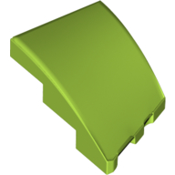 Lego Brick Wedged, Curved 3 x 2 with Stud Notch Left / Lime