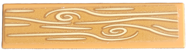 Lego Tile 1 x 4 with Tan Wood Grain Pattern (Sticker) - Set 41363 / Medium Nougat