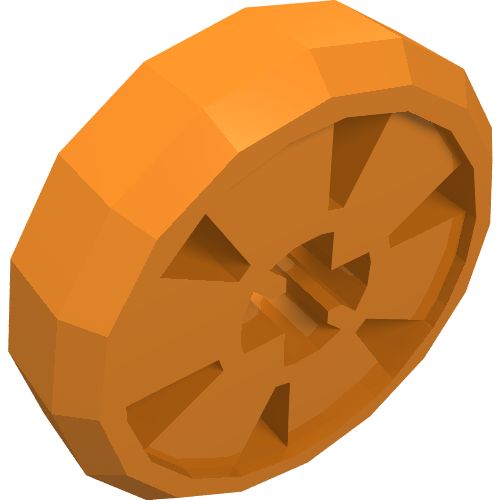 Lego Wheel Hockey Puck, Small / Orange