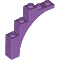 Lego Brick Arch 1 x 5 x 4 [Irregular Bow, Raised Underside Cross Supports] / Medium Lavender