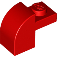 Lego Brick Curved 1 x 2 x 1 1/3 with Curved Top / Red
