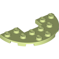 Lego Plate Round Half 3 x 6 with 1 x 2 Cutout / Yellowish Green