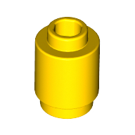 Lego Brick Round 1 x 1 Open Stud / Yellow