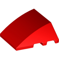 Lego Brick Wedged, Curved 4 x 3 No Studs [Plain] / Red
