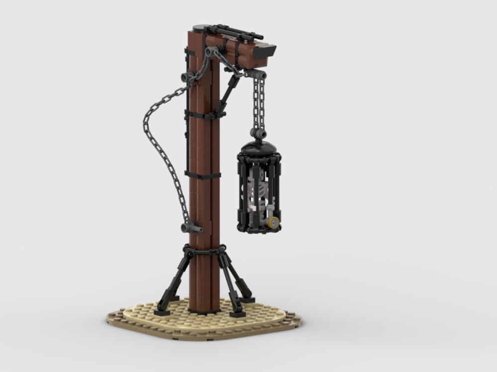 Lego Skeletons in a cage Suspended