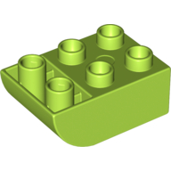 Lego Duplo Brick 2 x 3 with Curved Bottom / Lime