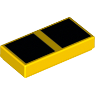 Lego Tile 1 x 2 with 2 Large Black Squares print