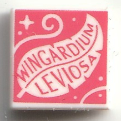 Lego Tile 1 x 1 with Coral 'WINGARDIUM LEVIOSA'" Print