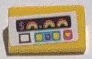 Lego Slope 30 1 x 2 x 2/3 with Cash Register with '$' Dollar Sign, Rainbows, Buttons and Lights on White Background Pattern (Sticker) - Set 41456 / Yellow