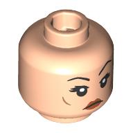 Lego Minifig Head Hermione Granger, Dark Brown Eyebrows, Freckles, Water Spots / Bellatrix Face, Dark Brown Eyebrows, Dark Orange Lips / Light Nougat