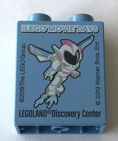 Lego Duplo, Brick 1 x 2 x 2 with THE LEGO MOVIE DAYS LEGOLAND Discovery Center 2019 Pattern