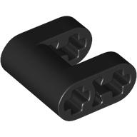 Lego Technic Connector 2 x 2 with 1 x 1 Cut-Out with Axle Holes / Black