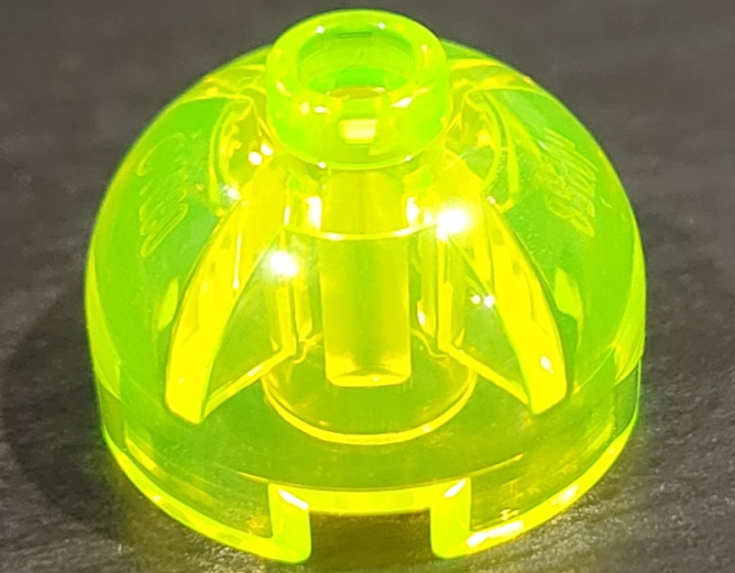 Lego Brick, Round 2 x 2 Dome Top / Trans-Neon Green