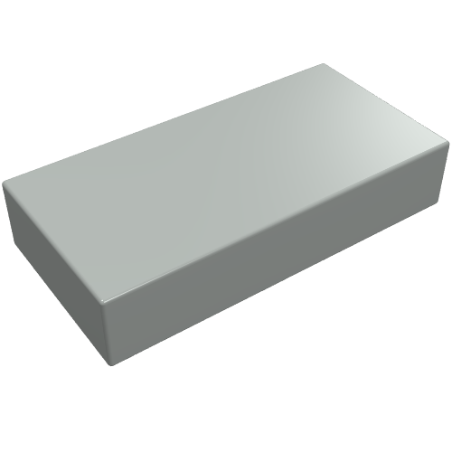 Lego Tile 1 x 2 without Groove / Light Gray