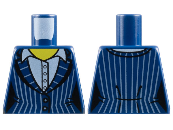 Lego Torso Female Pinstripe Suit Jacket over White Shirt Pattern / Dark Blue