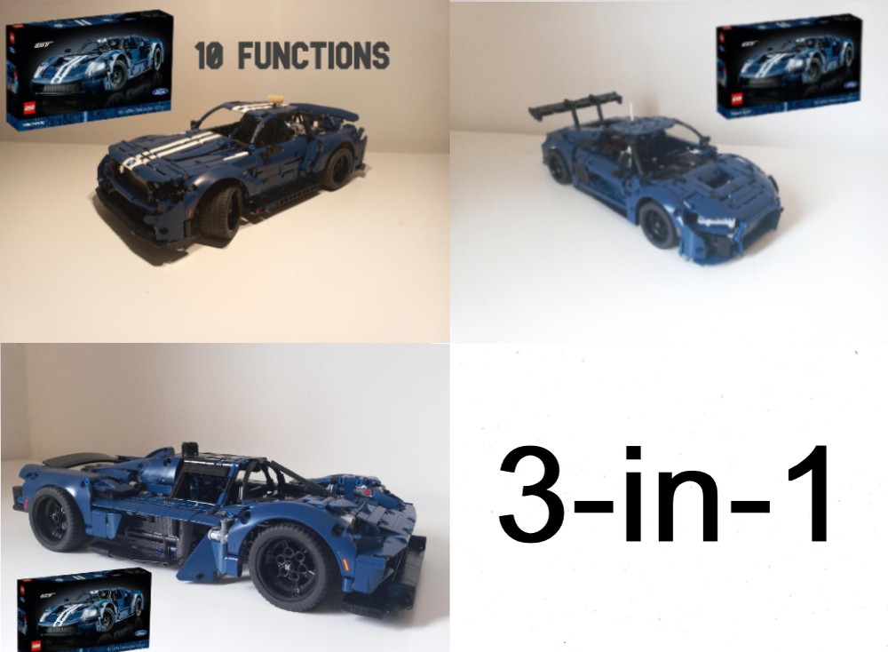 Lego 3-in-1 Pack Alternate Build 42154 Ford Mustang, Audi R8 LMS GT3, Aston Martin Valkyrie