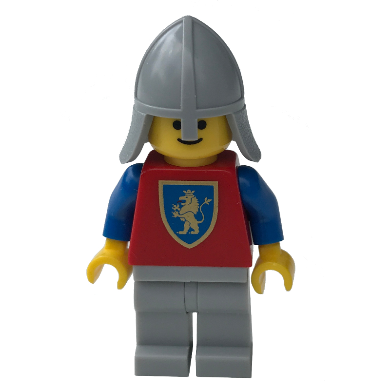 Lego Knight (Crusader Lion) - Light Bluish Gray Legs, Neck-Protector
