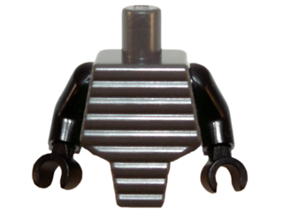 Lego Torso, Modified Short with Ridged Armor / Black Arms / Black Hands